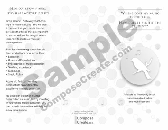 Editable Tuition Brochure by Wendy Stevens | ComposeCreate.com