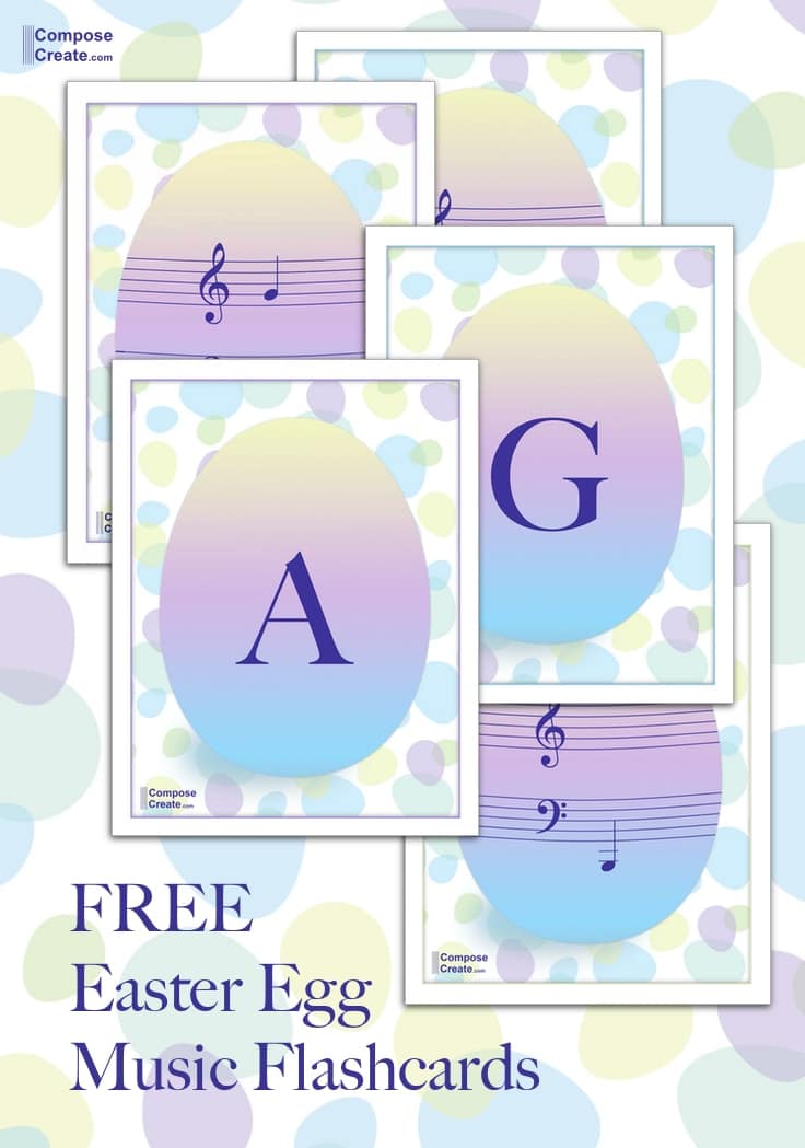 Free Easter Egg Music Flashcards from ComposeCreate.com - Wendy Stevens