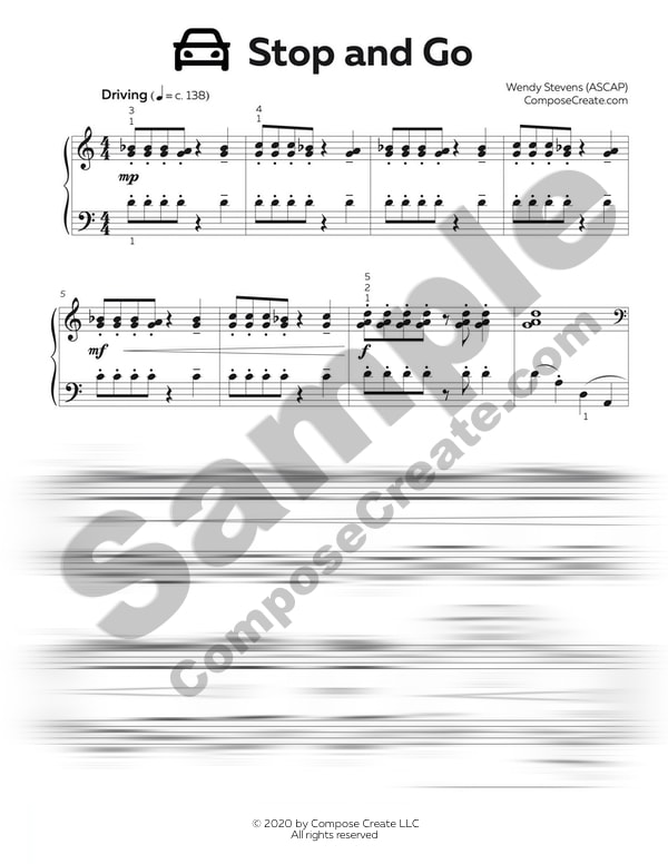 Start Your Engines - Bundle: Start Your Engines + Secrets in the Trees - Short Sheets™ piano solos by Wendy Stevens