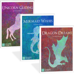 Mythical Creatures Bundle includes Dragon Dreams, Mermaid Wishes, and Unicorn Gliding by Wendy Stevens
