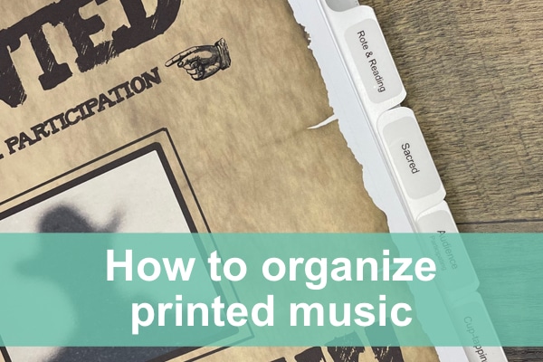 How to organize printed sheet music | Studio licensed music ComposeCreate.com