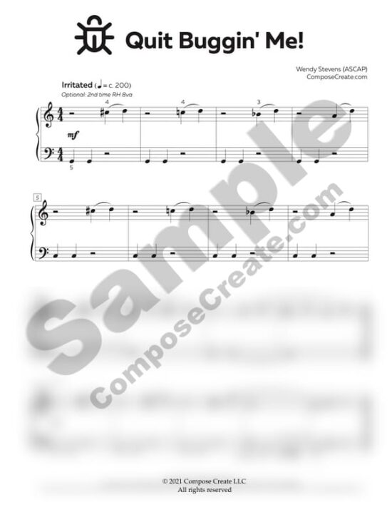 Birds and Bugs Short Sheets™ Short piano solos by Wendy Stevens | ComposeCreate.com