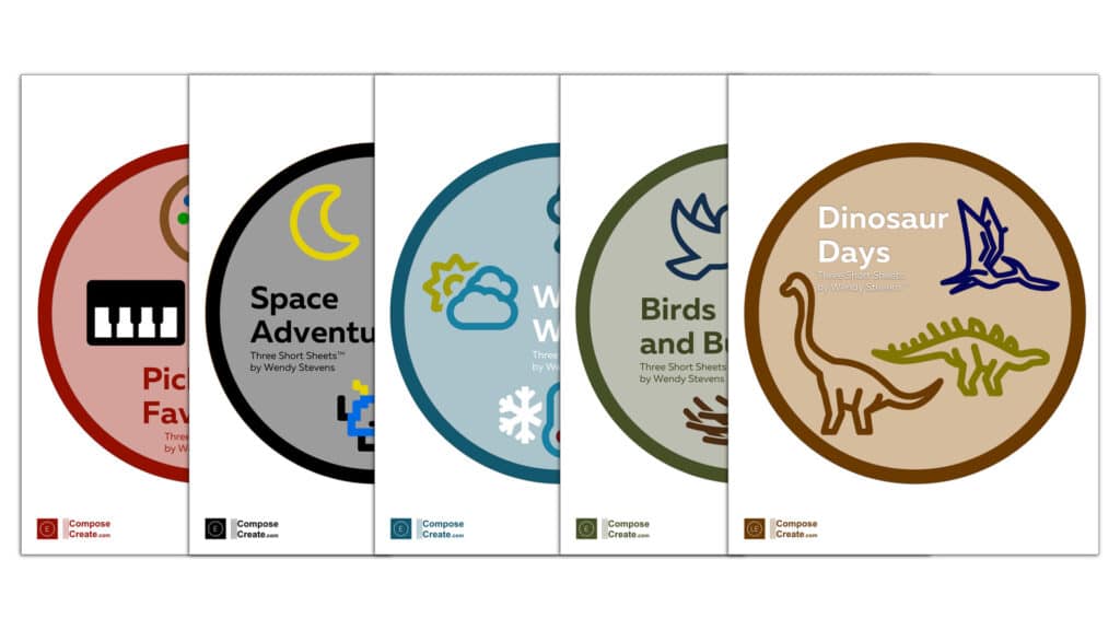 Your online lessons are missing Music Minis™! Elementary Short Sheets 2 Bundle