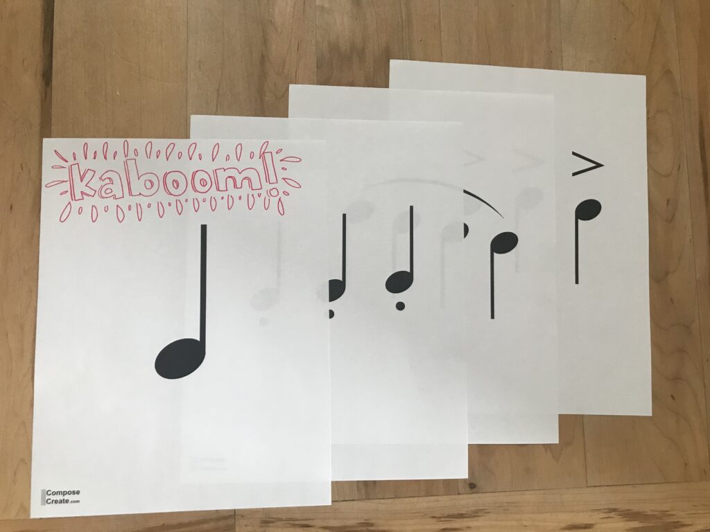 Music Symbol and Meter Flashcards. "Kaboom!" flashcard game