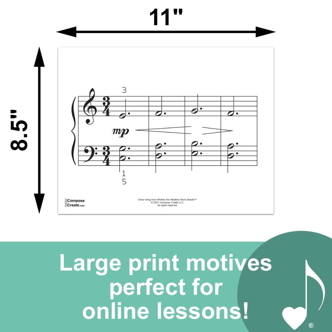 Your online lessons are missing Music Minis™! 8.5x11" large print motives. 