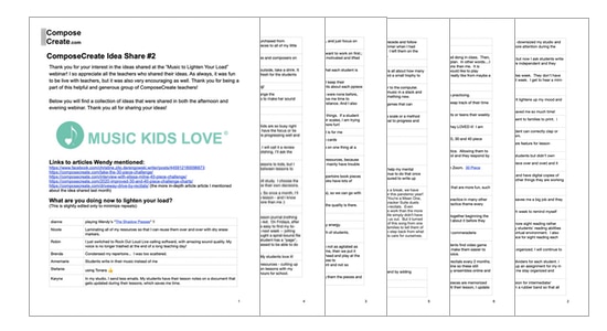 ComposeCreate Idea Share #2 piano teachers on how to lighten your load.