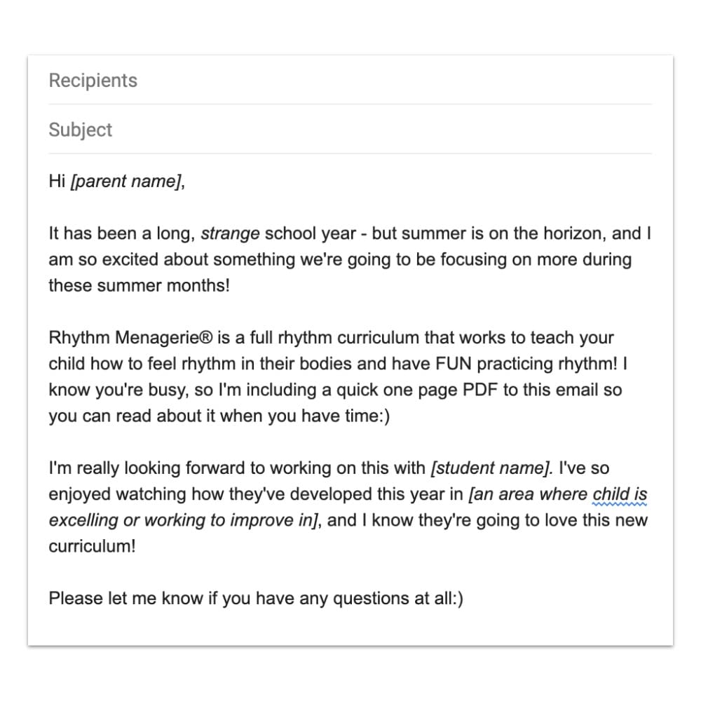 how to use parent pages. sample email for parents.