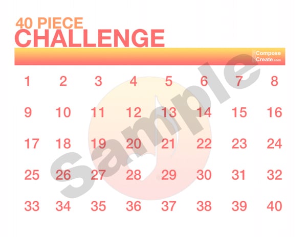 New! Free, Editable 30 and 40 piece challenge charts and certificates