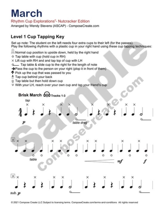 Nutcracker Rhythm Cup Explorations® arranged by Wendy Stevens | ComposeCreate.com