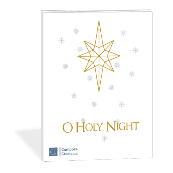 O Holy Night, Beautiful Christmas Carol, All Verses, Solo & Piano w/  Lyrics