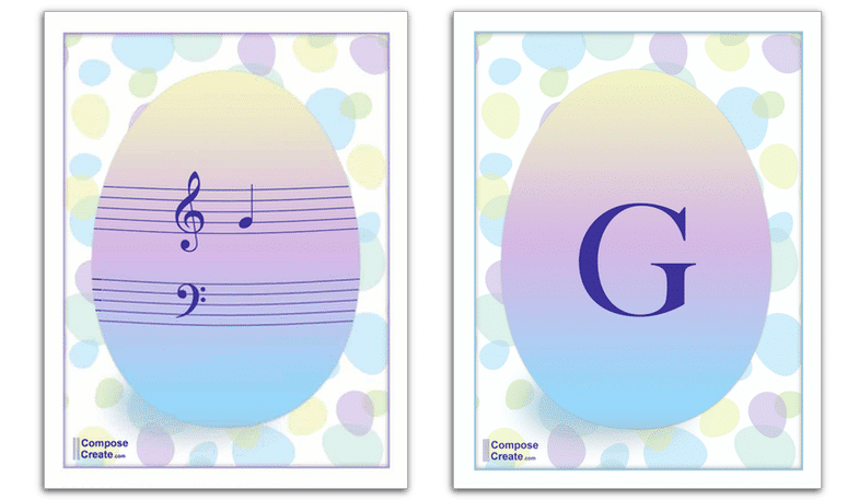 Matching Game - Free Easter Egg music flashcards from ComposeCreate.com