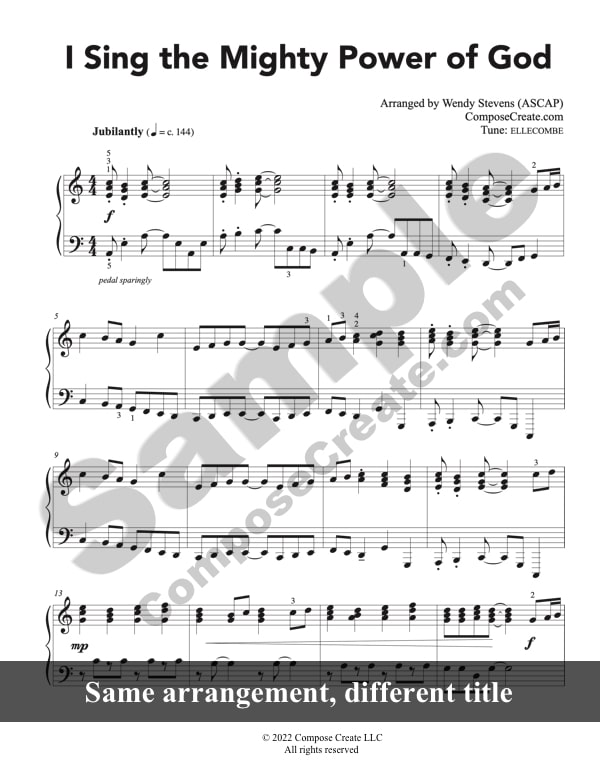 Hosanna Loud Hosanna - palm Sunday hymn arrangement by Wendy Stevens | Tune: Ellecombe