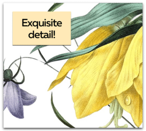 Exquisite detail on the flower etching recital certificates and programs