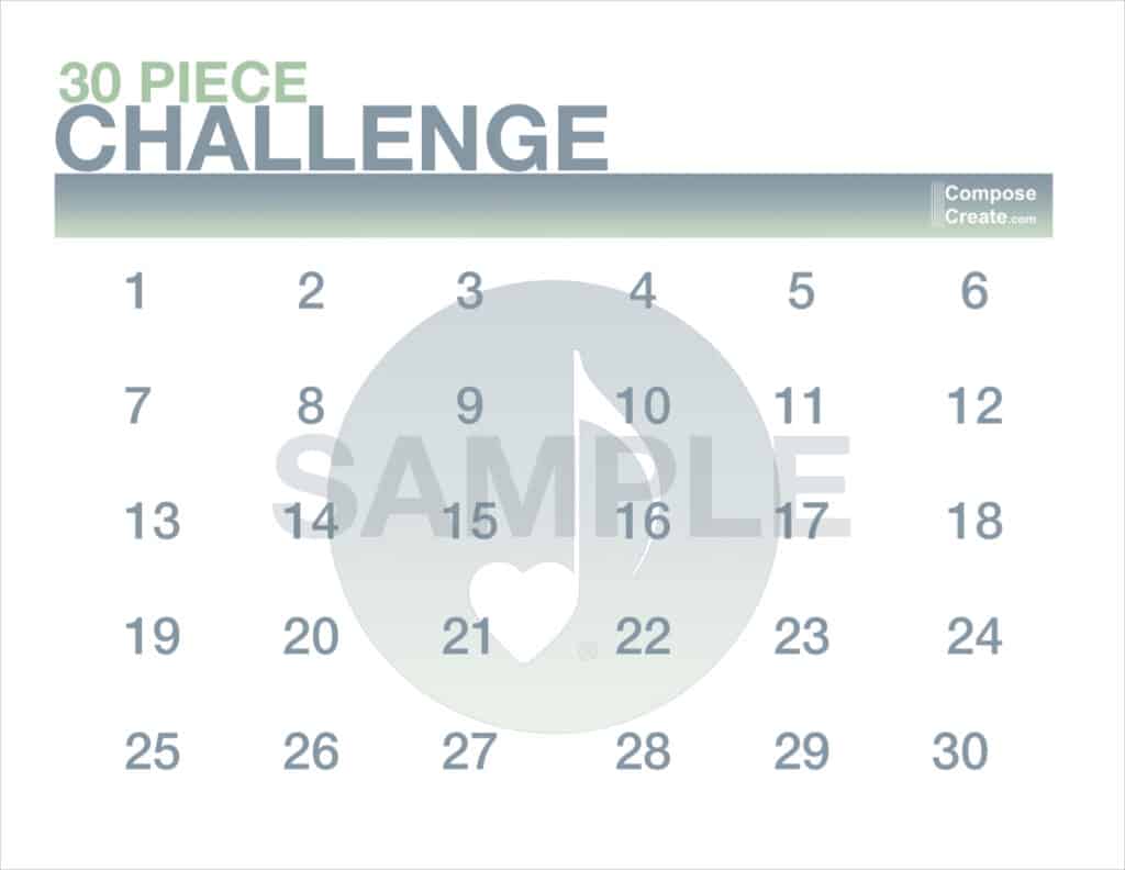 2022 30 and 40 piece challenge charts | ComposeCreate.com