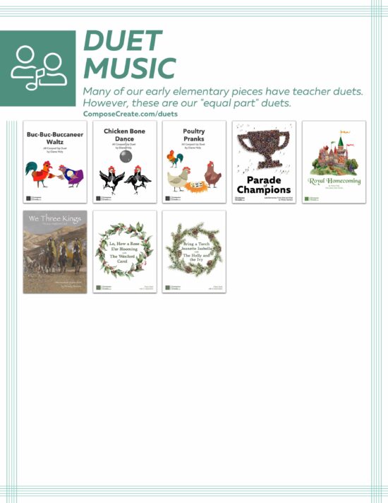 Piano Student Solutions Catalog - Find music to help piano students master problems | ComposeCreate.com