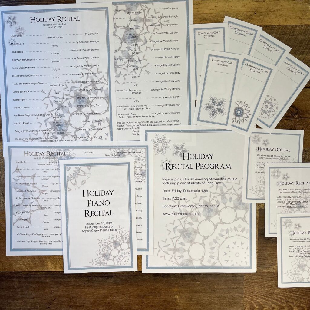 New Snowflake Recital Template | ComposeCreate.com