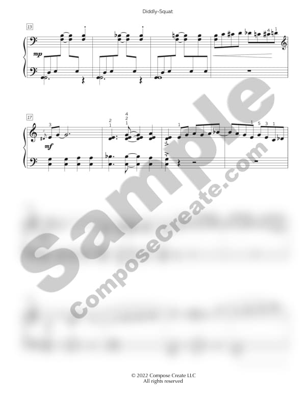 Diddly-Squat jazz piano solo by Wendy Stevens | Early Intermediate piano music from ComposeCreate | From the Jazz Shorts collection