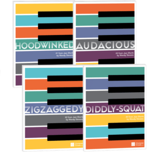 Jazz Shorts by Wendy Stevens contains 4 jazz piano solos: Audacious, Hoodwinked, Zigzaggedy, Diddly-squat