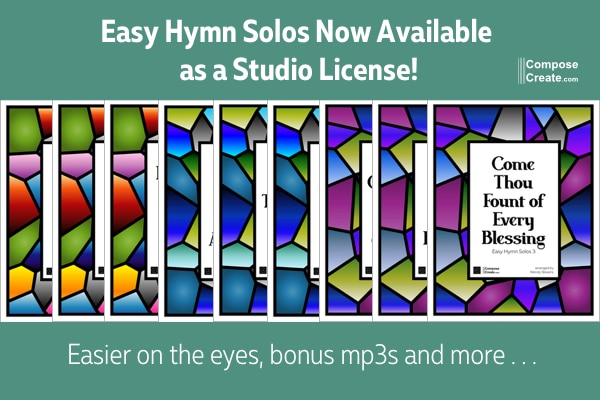 Easy Hymn Solos Now Available as Digital Studio License from ComposeCreate.com.