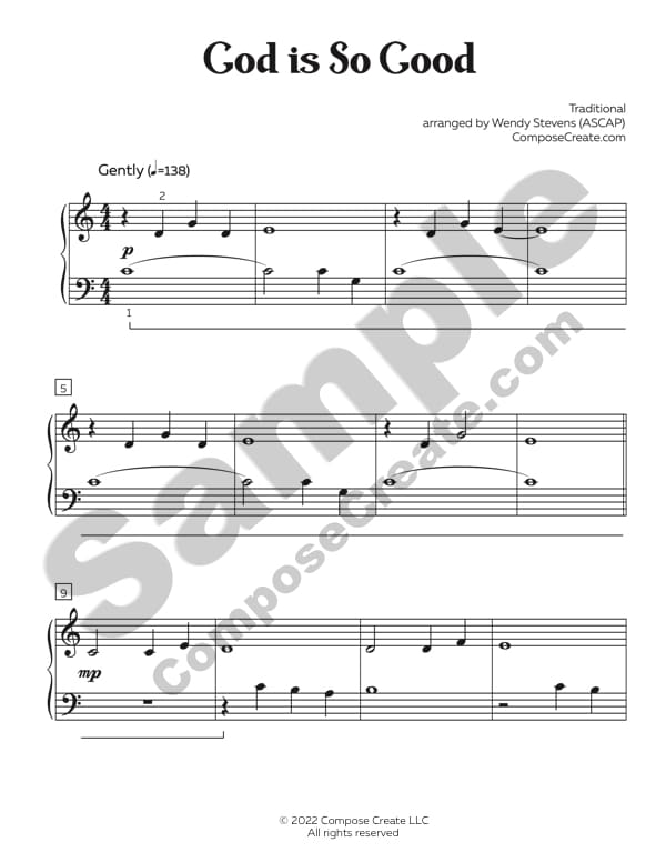 God is So Good - Easy Hymn Solos 1 Bundle C | Arranged by Wendy Stevens | ComposeCreate.com