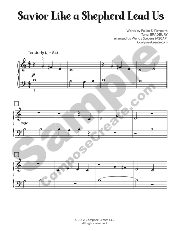 Savior Like a Shepherd Lead Us - Easy Hymn Solos 1 Bundle C arranged by Wendy Stevens