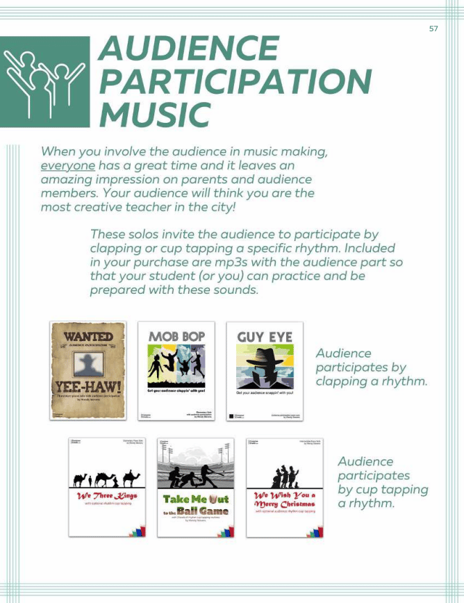 Audience Participation Recital Music | Student Solutions Catalog | ComposeCreate.com