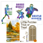 Halloween 2023 Bundle includes elementary level piano solos: Autumn Glow, Little Fuzzies Trick or Treat, Gentle Ghosts, Greedy Goblins, and Zoneless Zombies by Wendy Stevens | Composecreate.com