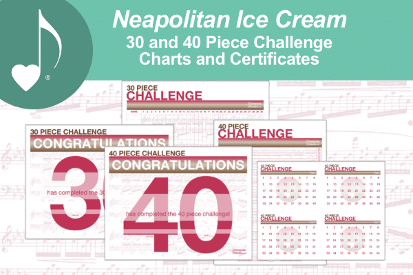 Neapolitan Ice Cream 30/40 piece challenge charts and certificates | New 2023 | ComposeCreate.com