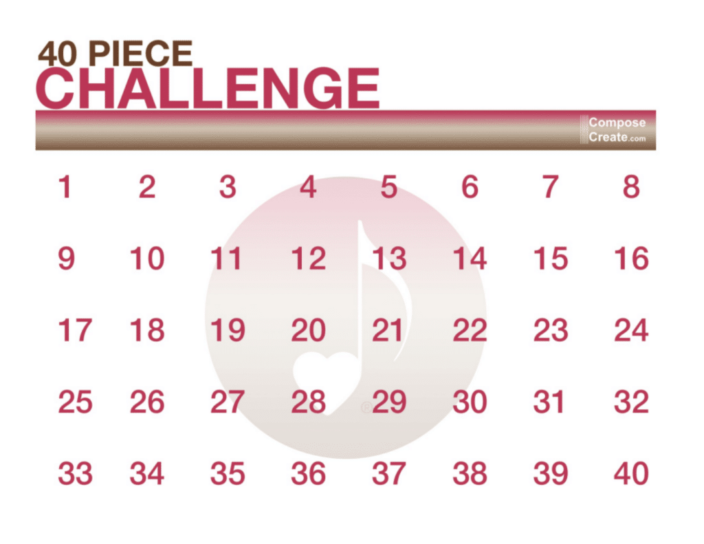 40 piece challenge punch card | Neapolitan Ice Cream 30/40 piece challenge charts and certificates | ComposeCreate.com