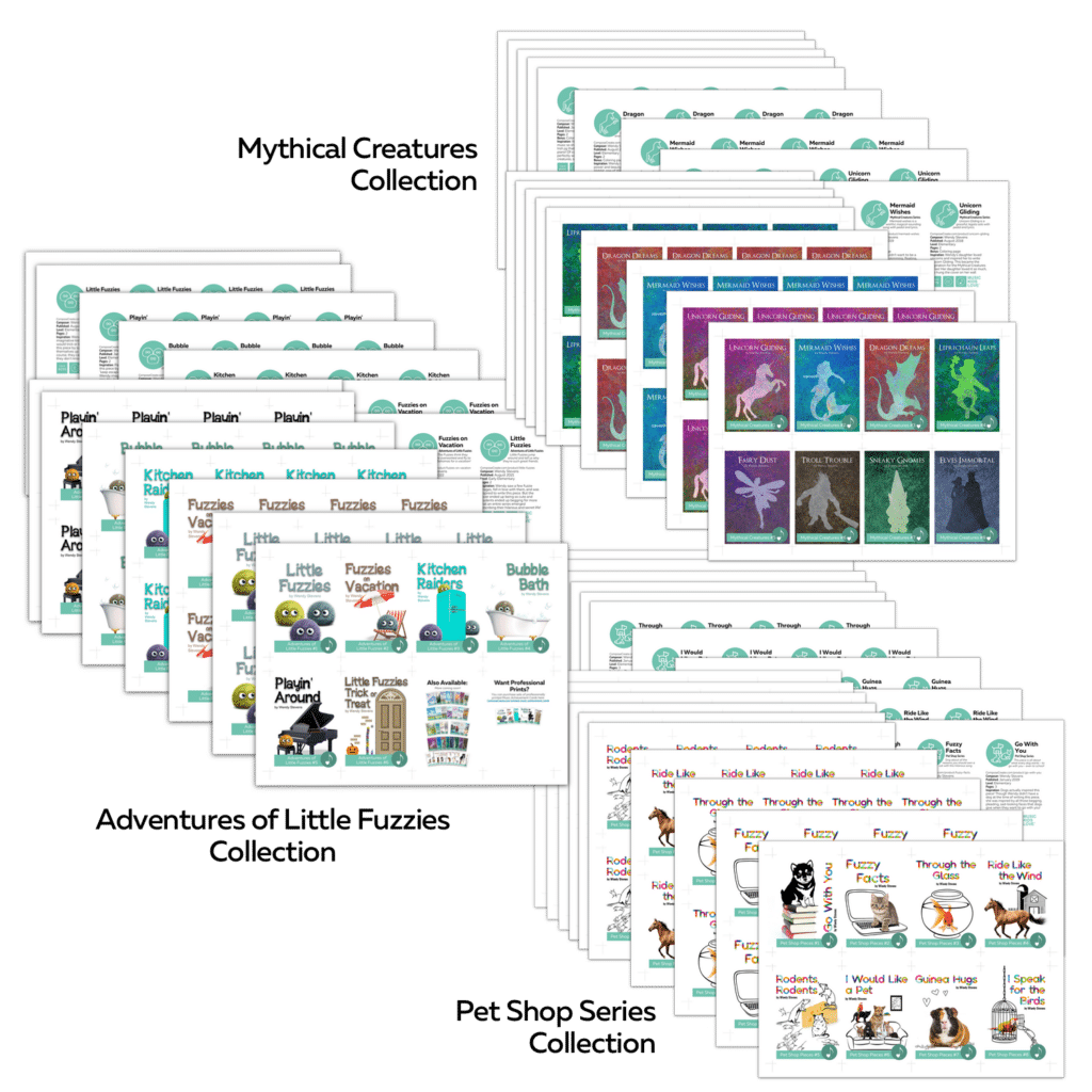 Bundle Little Fuzzies, Pet Shop, Mythical Creatures Music Achievement Cards | ComposeCreate.com