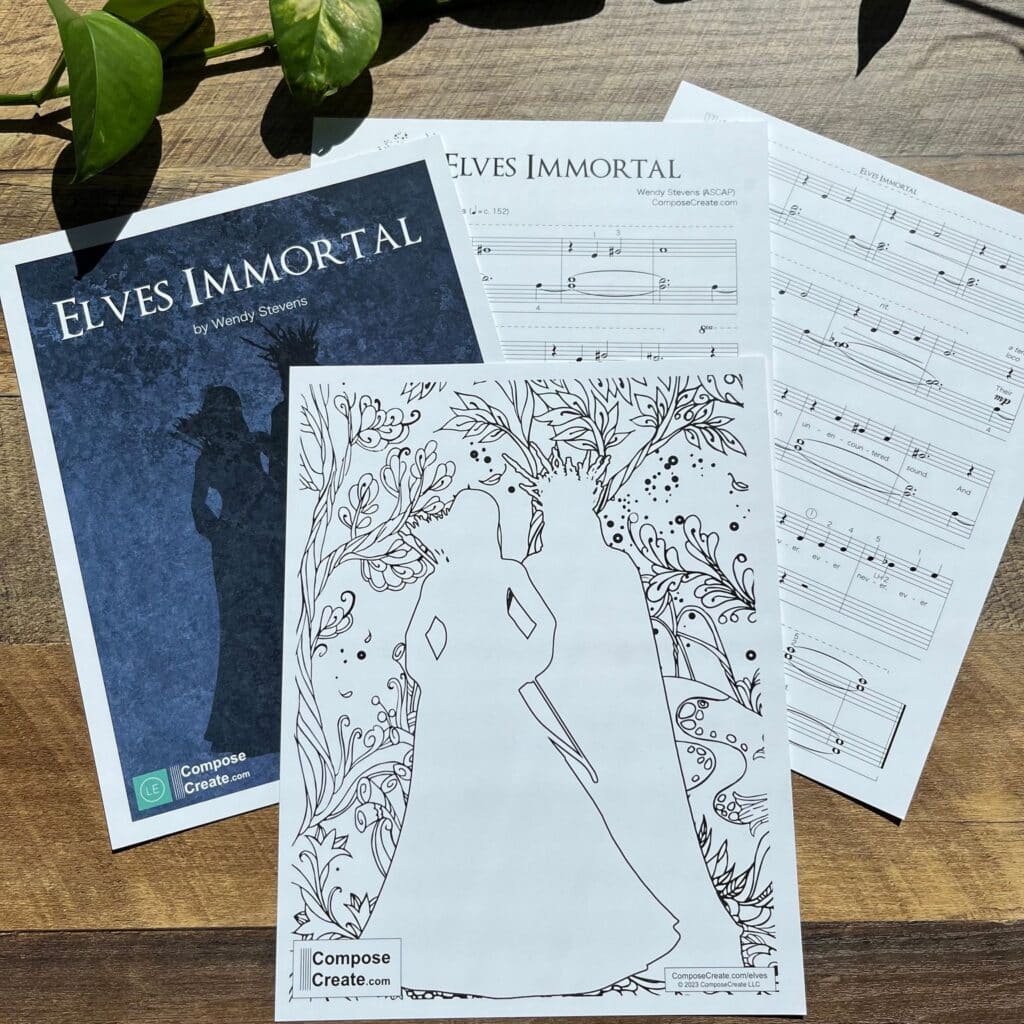 Elves Immortal Bonus Coloring Sheet