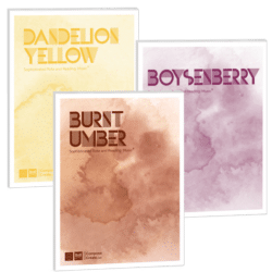 Color Music Bundle 2 by Wendy Stevens includes 3 Rote and Reading® including Dandelion Yellow, Burnt Umber, and Boysenberry | Composecreate.com
