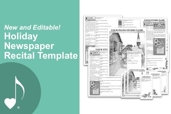 Holiday Newspaper Recital Template Editable | ComposeCreate.com