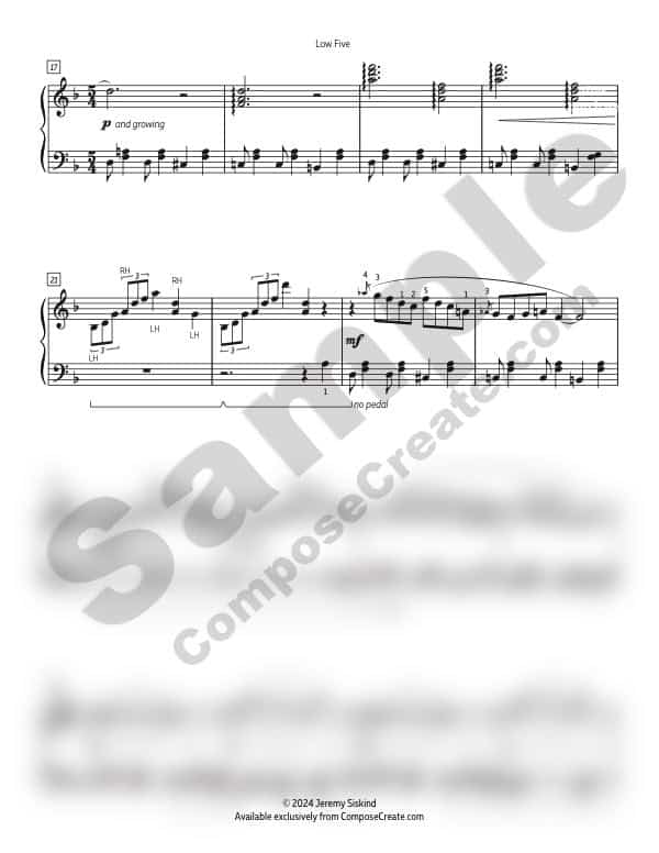 Sizzle late intermediate jazz piano solo by Jeremy Siskind | Part of the Swing 'n Sizzle Bundle | Available exclusively from ComposeCreate.com