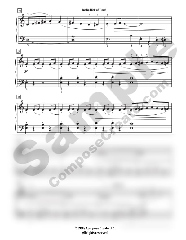 In the Nick of Time - Piano sheet music by Wendy Stevens, part of the Urgency Collection from ComposeCreate.com