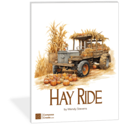Hay Ride | An Autumn-Themed Late Elementary Piano Piece by Wendy Stevens | ComposeCreate.com | Also included in the Autumn Music Bundle 2024