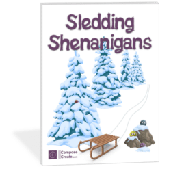 Little Fuzzies Sledding Shenanigans by Wendy Stevens | ComposeCreate.com