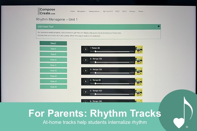 How at home rhythm tracks help students internalize rhythm