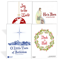 Intermediate Holiday Piano music bundle 1 - Includes intermediate level piano arrangements of O Little Town of Bethlehem, He is Born, Joy to the World, Deck the Hall arranged by Wendy Stevens