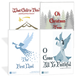 Intermediate Holiday Piano music bundle 2 - Includes intermediate level piano arrangements of The First Noel, O Come All Ye Faithful, What Child is This?, Oh Christmas Tree arranged for piano by Wendy Stevens