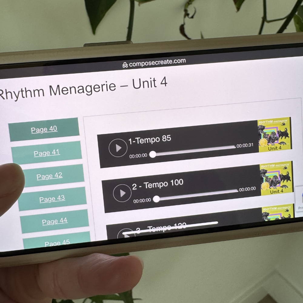 Here's what the rhythm tracks look like on a phone. ComposeCreate.com