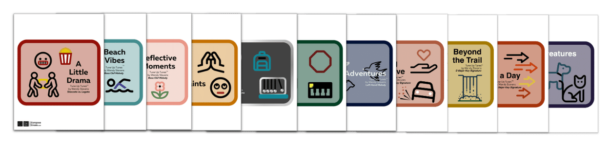 Tune Up Tunes™ from ComposeCreate.com help piano students fine tune their piano skills with short pieces that connect. | ComposeCreate.com