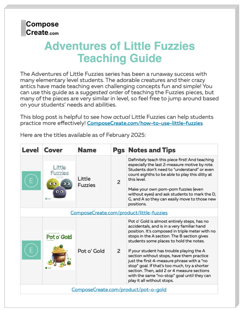 ComposeCreate Music Piano Teaching Guides | ComposeCreate.com