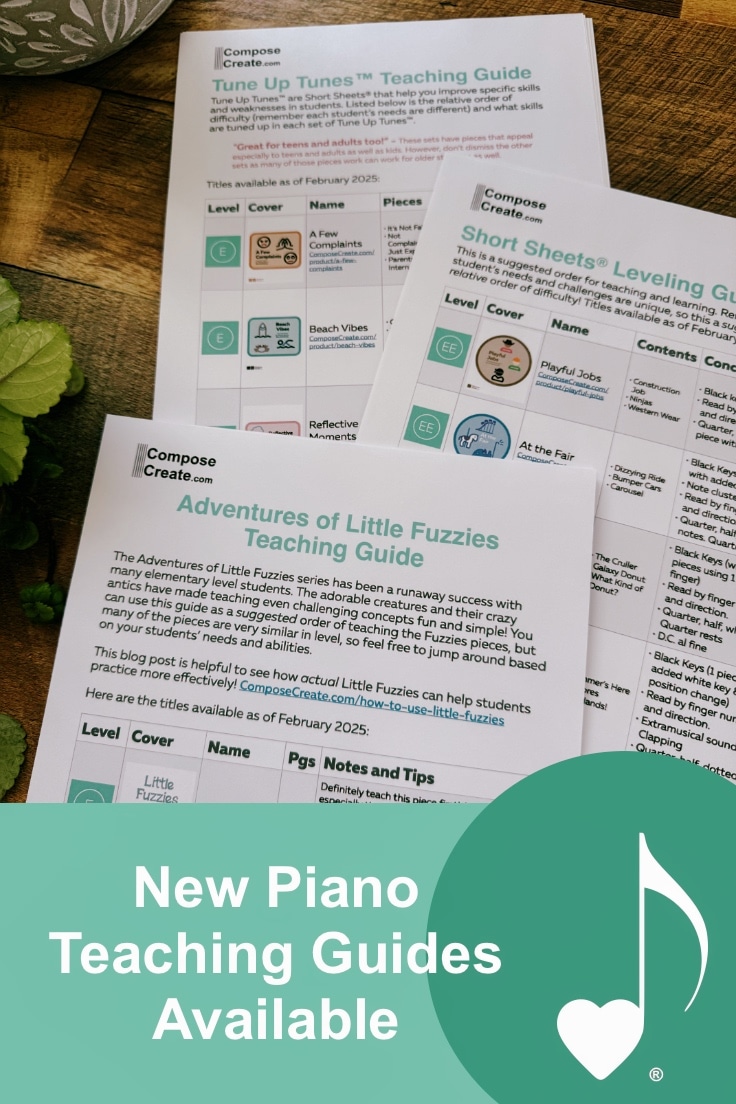 New Piano Teaching Guides Available! - ComposeCreate.com