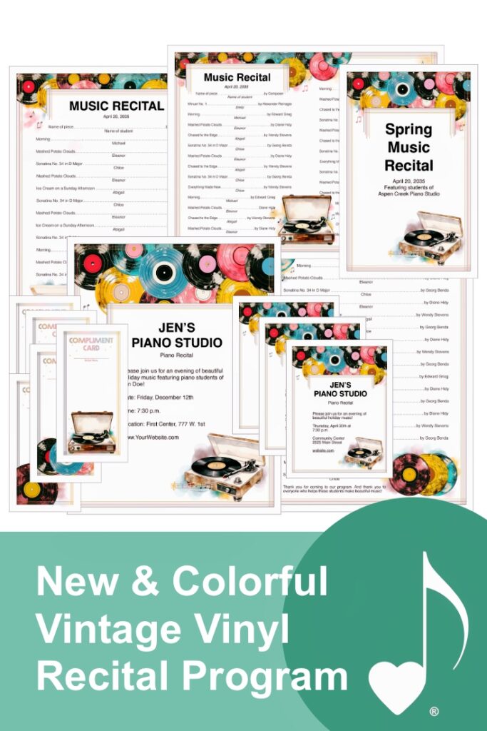 Colorful Recital Template of Vintage Vinyl from ComposeCreate.com