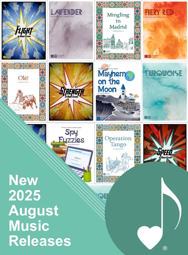 Explore the new 2025 August music releases from ComposeCreate.com, featuring compositions by Wendy Stevens and Jeremy Siskind!