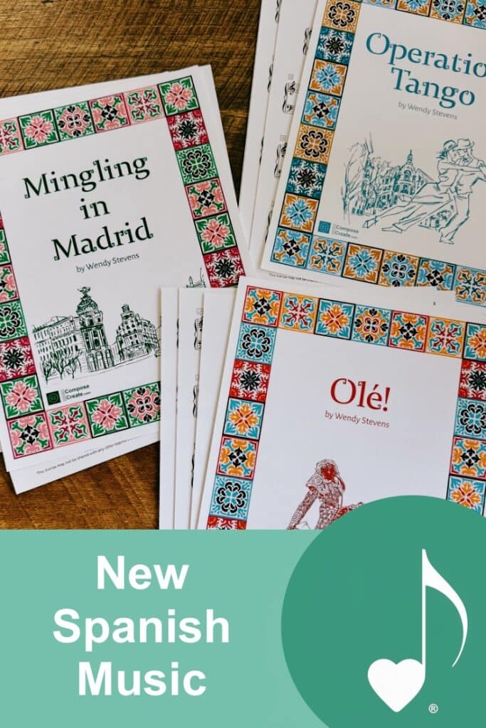 New Spanish Music is here! Check out our new series, the Around the World Series, with 3 enticing piano piece: ¡Olé!, Mingling in Madrid, and Operation Tango. 