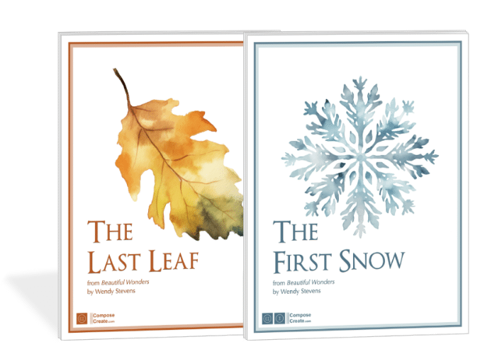Beautiful Wonders Series - includes The Last Leaf and The First Snow piano solos by Wendy Stevens | ComposeCreate.com