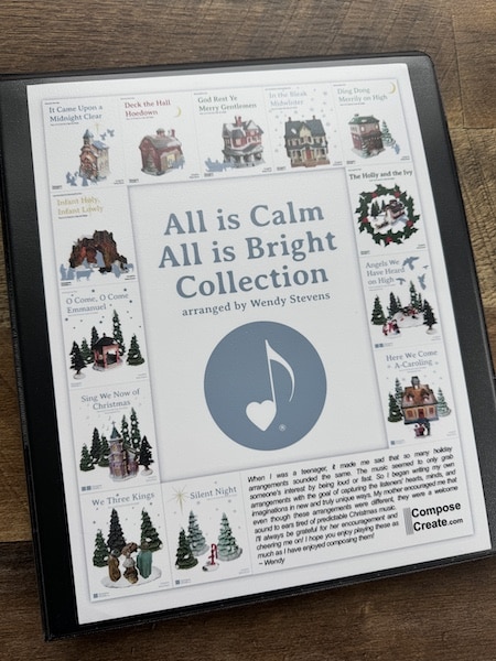 All is Calm, All is Bright free binder and notebook music cover on ComposeCreate.com!
