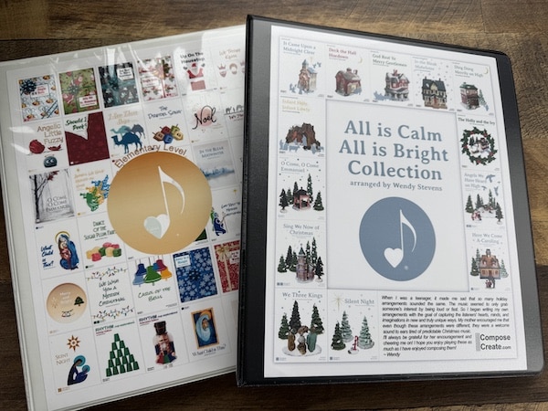 All is Calm, All is Bright & Holiday Music free binder and notebook music covers on ComposeCreate.com!